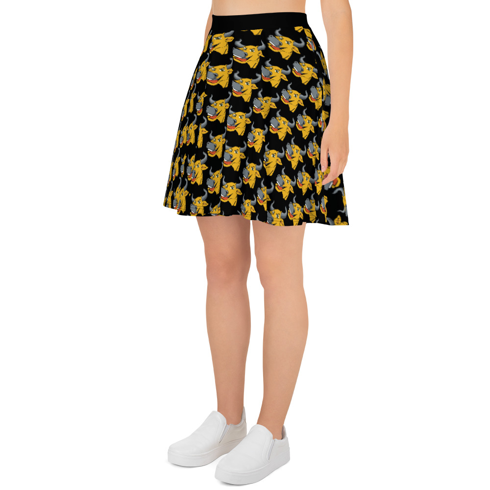 Black and outlet yellow skater skirt